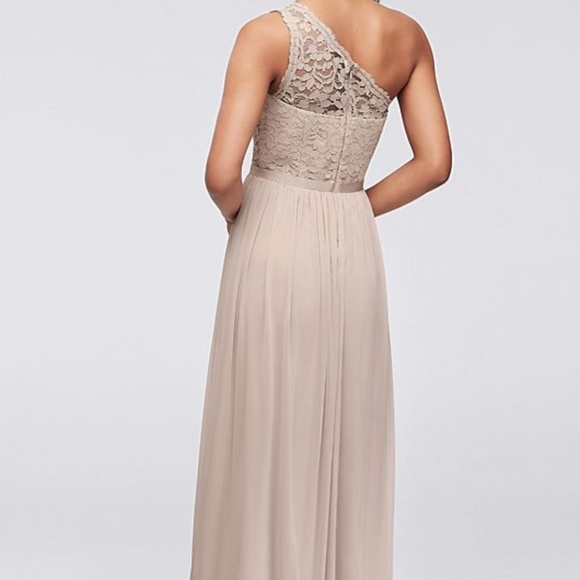 One Shoulder Formal Lace Dress - Picture 3 of 7